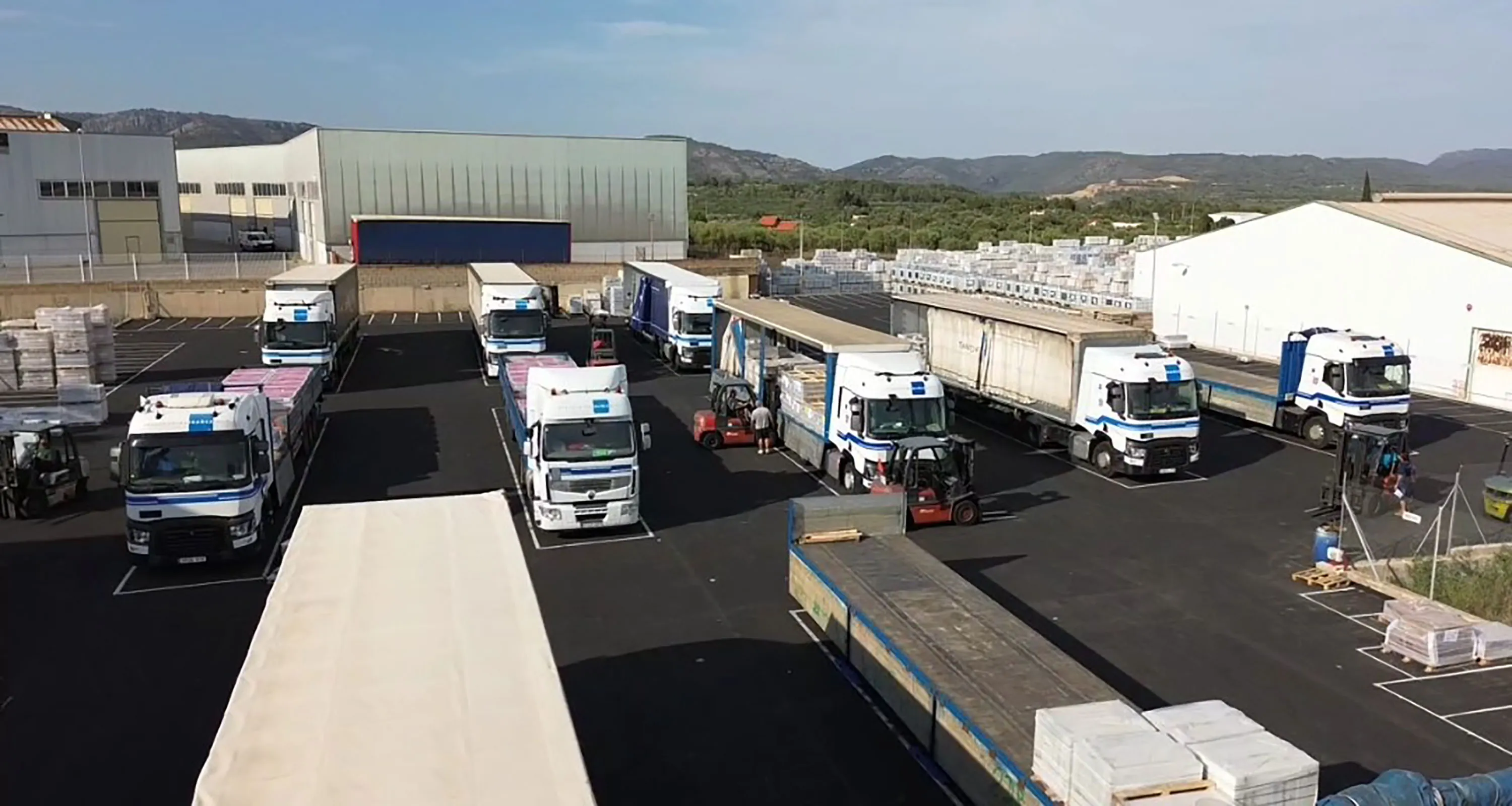 Carga de mercancía paletizada Flota de Transportes Ibáñez cargando mercancía paletizada
